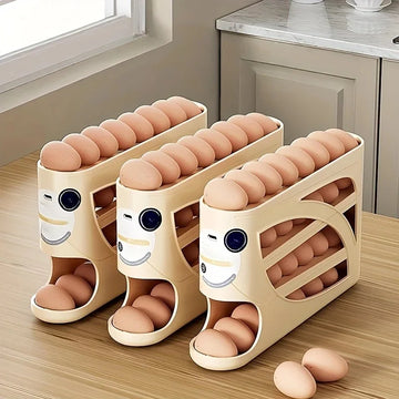 3-Tier Auto-Rolling Egg Storage Organizer